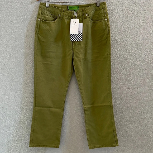Free People • Sandrine Rose Green High Waist Denim Jeans Size 29 - Picture 1 of 6